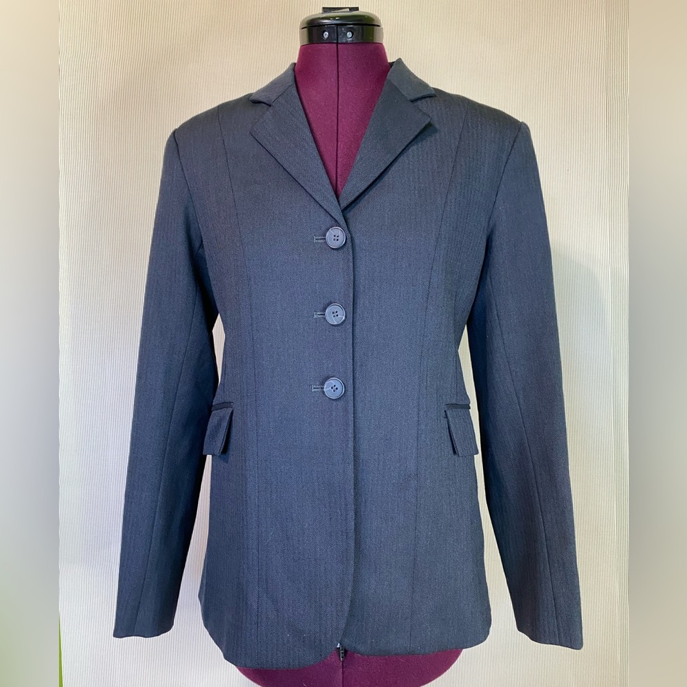 Equestrian Equine Athletics Jacket  Gray Show Coat Wool Women's Size 6